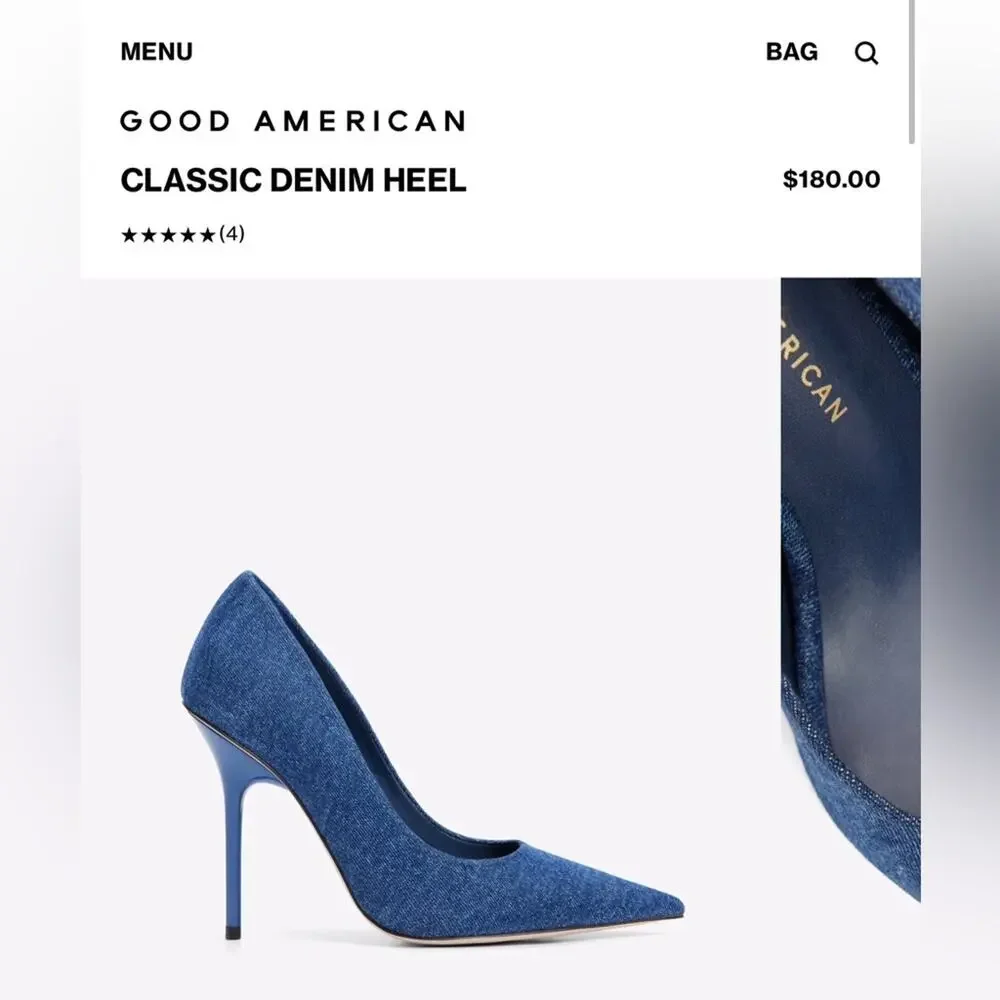 Good American Blue Stiletto Heels - Picture 7 of 13